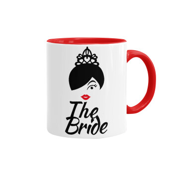 The Bride red kiss, Mug colored red, ceramic, 330ml