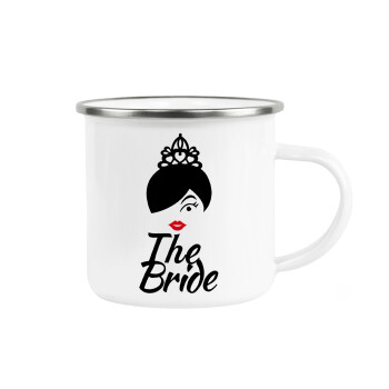 The Bride red kiss, Metallic enamel cup white 360ml