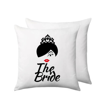 The Bride red kiss, Sofa cushion 40x40cm includes filling