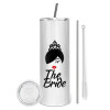 Tumbler stainless steel 600ml, with metal straw & cleaning brush