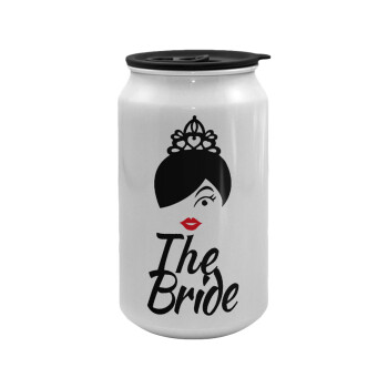 The Bride red kiss, Κούπα ταξιδιού μεταλλική με καπάκι (tin-can) 500ml