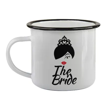 The Bride red kiss, Κούπα εμαγιέ με μαύρο χείλος 360ml