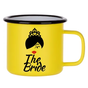 The Bride red kiss, Metallic enamel MATT Yellow cup 360ml