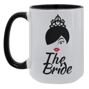 The Bride red kiss, Κούπα Mega 15oz, κεραμική Μαύρη, 450ml