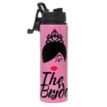 The Bride red kiss, Metallic water bottle with safety lid, 850ml aluminum