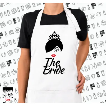 The Bride red kiss, Ποδιά μακριά Σεφ ολόσωμη με τσέπες white (ΕΝΗΛΙΚΩΝ)