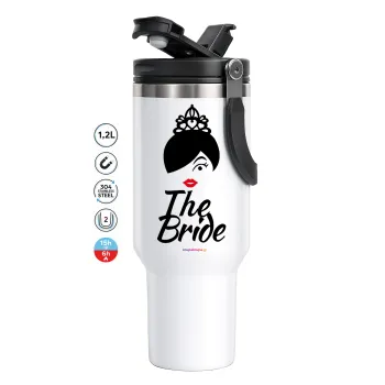 The Bride red kiss, Mega Stainless steel Tumbler with lid, double wall 1,2L