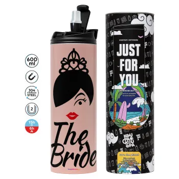 The Bride red kiss, Tumbler stainless steel PINK 600ml