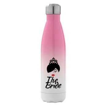 The Bride red kiss, Metal mug thermos Pink/White (Stainless steel), double wall, 500ml
