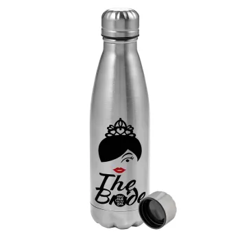 The Bride red kiss, Metallic water bottle, stainless steel, 750ml