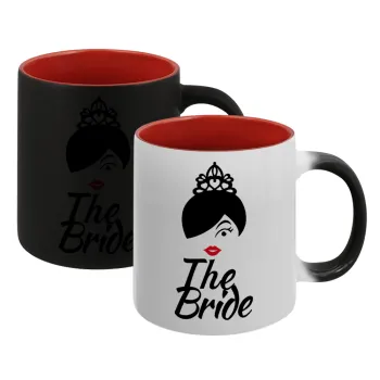 The Bride red kiss, Κούπα Μαγική εσωτερικό κόκκινο, κεραμική, 330ml που αλλάζει χρώμα με το ζεστό ρόφημα
