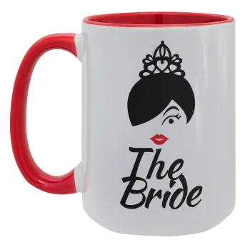 The Bride red kiss, Κούπα Mega 15oz, κεραμική Κόκκινη, 450ml