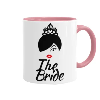 The Bride red kiss, Κούπα χρωματιστή ροζ, κεραμική, 330ml