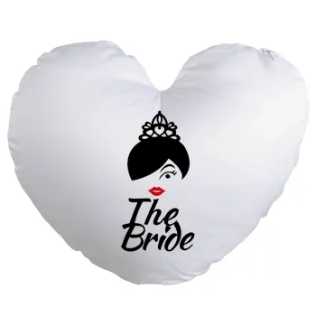 The Bride red kiss, Μαξιλάρι καναπέ καρδιά 40x40cm περιέχεται το  γέμισμα