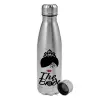 Metallic water bottle, stainless steel, 750ml