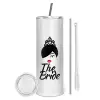Tumbler stainless steel 600ml, with metal straw & cleaning brush
