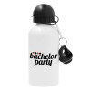Bachelor party, Metal water bottle, White, aluminum 500ml