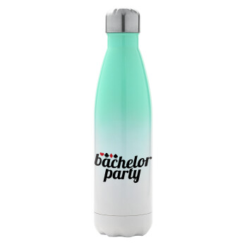 Bachelor party, Metal mug thermos Green/White (Stainless steel), double wall, 500ml