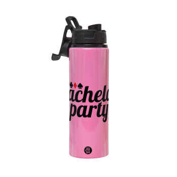 Bachelor party, Metallic water bottle with safety lid, 850ml aluminum