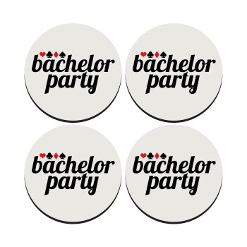 Bachelor party, SET of 4 round wooden coasters (9cm)