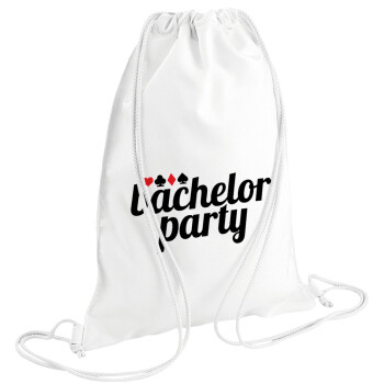 Bachelor party, Τσάντα πλάτης πουγκί GYMBAG λευκή (28x40cm)
