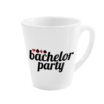 Bachelor party, Κούπα κωνική Latte Λευκή, κεραμική, 300ml