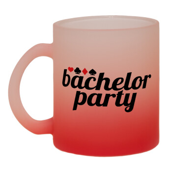 Bachelor party, Κούπα γυάλινη δίχρωμη με βάση το κόκκινο ματ, 330ml