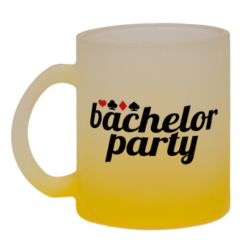 Bachelor party, Κούπα γυάλινη δίχρωμη με βάση το κίτρινο ματ, 330ml