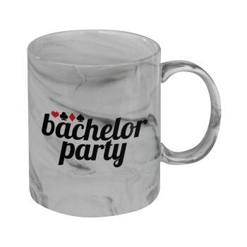 Bachelor party, Mug ceramic marble style, 330ml