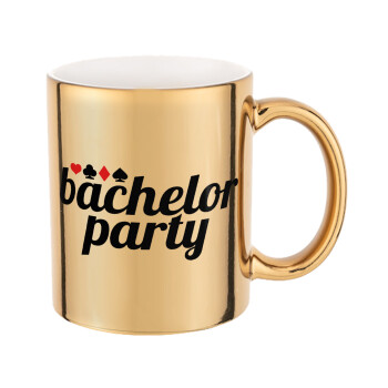 Bachelor party, Mug ceramic, gold mirror, 330ml