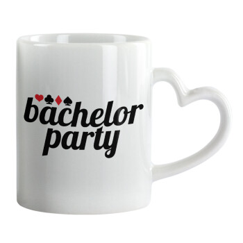 Bachelor party, Mug heart handle, ceramic, 330ml