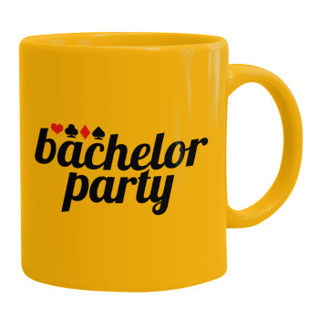 Bachelor party, Ceramic coffee mug yellow, 330ml (1pcs)