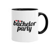 Bachelor party, Κούπα χρωματιστή μαύρη, κεραμική, 330ml