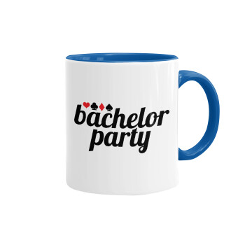 Bachelor party, Mug colored blue, ceramic, 330ml