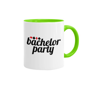 Bachelor party, Mug colored light green, ceramic, 330ml