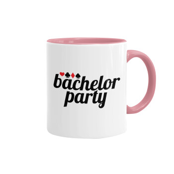 Bachelor party, Κούπα χρωματιστή ροζ, κεραμική, 330ml