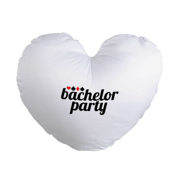 Bachelor party, Μαξιλάρι καναπέ καρδιά 40x40cm περιέχεται το  γέμισμα
