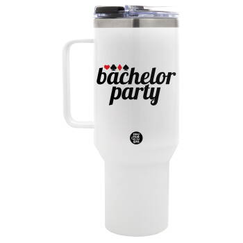 Bachelor party, Mega Stainless steel Tumbler with lid, double wall 1,2L