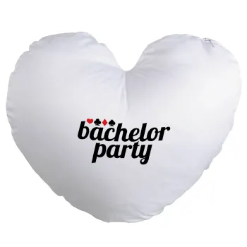 Bachelor party, Μαξιλάρι καναπέ καρδιά 40x40cm περιέχεται το  γέμισμα
