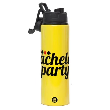 Bachelor party, Metallic water bottle with safety lid, 850ml aluminum