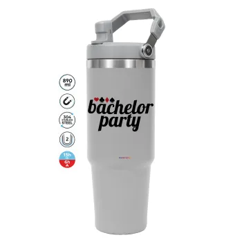 Bachelor party, GREY color, 890ml (30oz) stainless Steel Tumbler with Handle