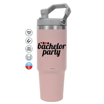 Bachelor party, Pink color, 890ml (30oz) stainless Steel Tumbler with Handle