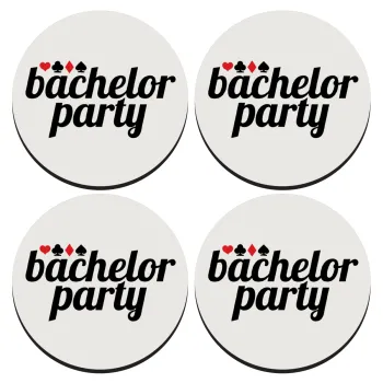 Bachelor party, ΣΕΤ 4 Σουβέρ ξύλινα στρογγυλά (9cm)