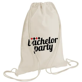Bachelor party, Backpack bag GYMBAG natural (28x40cm)