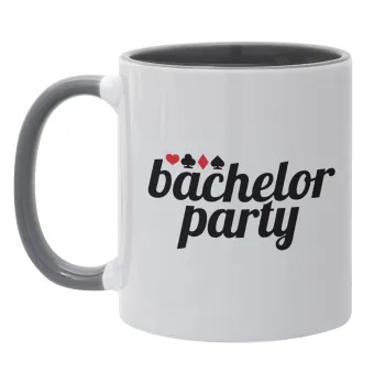 Bachelor party, Κούπα χρωματιστή γκρι, κεραμική, 330ml