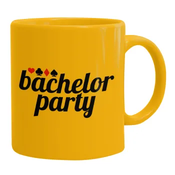 Bachelor party, Ceramic coffee mug yellow, 330ml