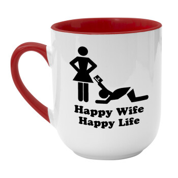 Happy Wife, Happy Life, Κούπα κεραμική tapered 260ml