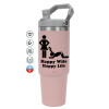 Pink color, 890ml (30oz) stainless Steel Tumbler with Handle