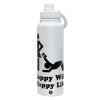 1L Stainless Steel Thermal Bottle with Phone Holder & Double Wall Insulation