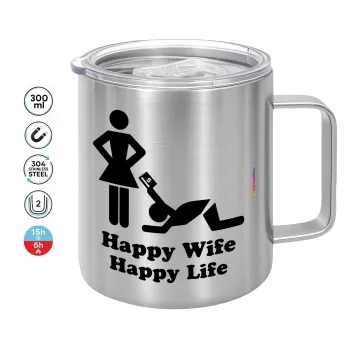 Happy Wife, Happy Life, Mug Stainless steel double wall 300ml